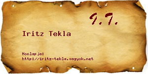 Iritz Tekla névjegykártya